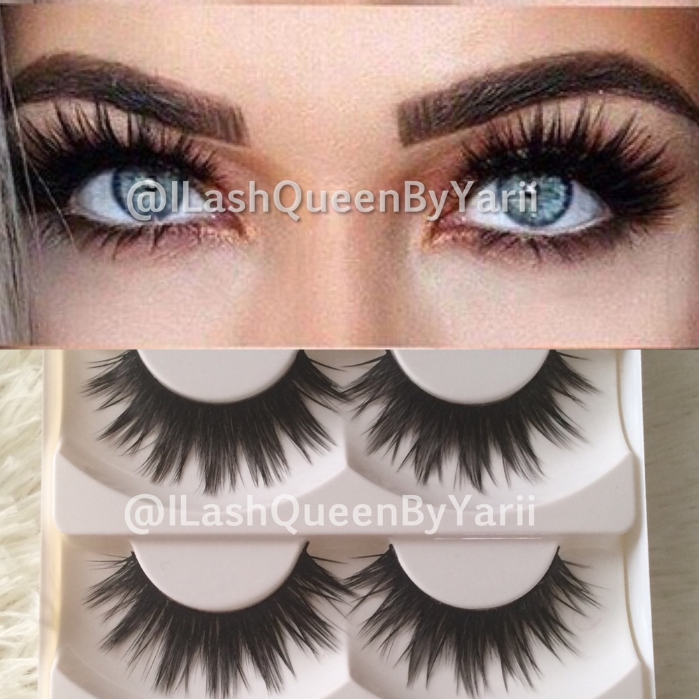 Thick long black dramatic eyelashes